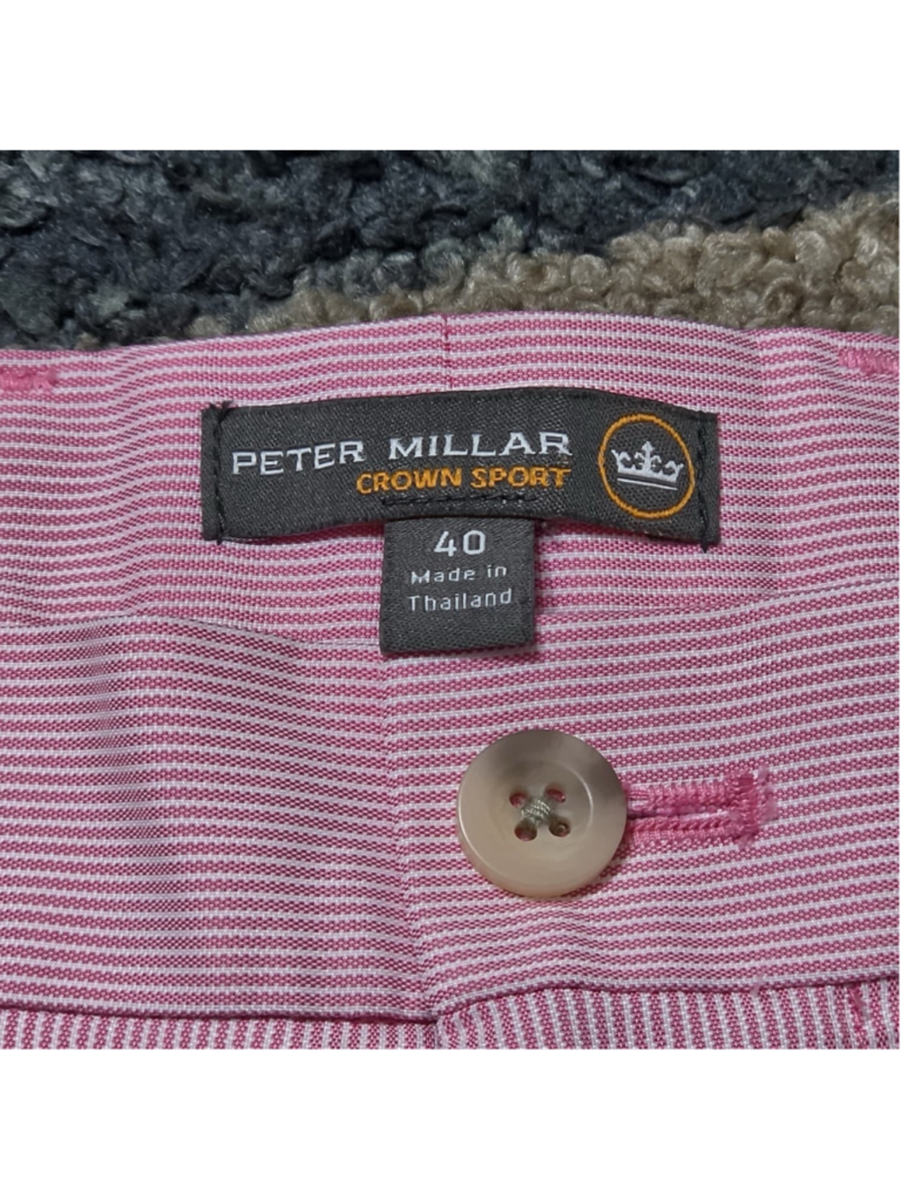 Peter Millar Crown Sport Shorts Mens 40 Pink Stripe Golf Casual Preppy - Picture 3 of 7